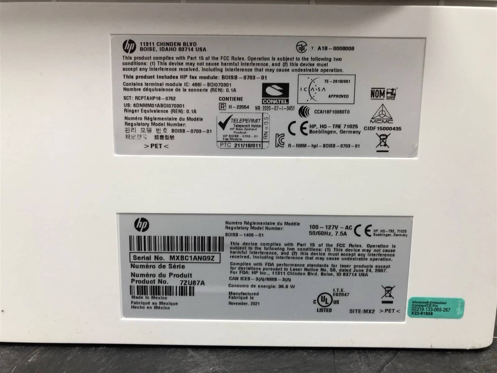 HP Color LaserJet Enterprise FlowMFP M578 (7ZU87A) Printers Used - Good