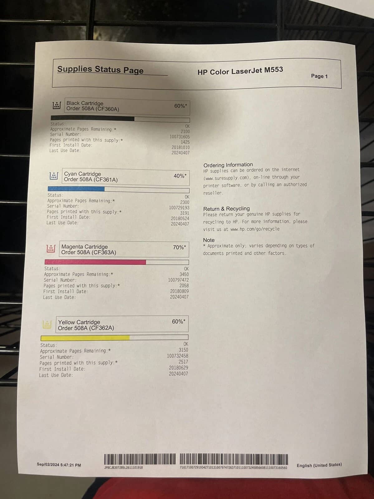 HP LaserJet M553dnm Printers New