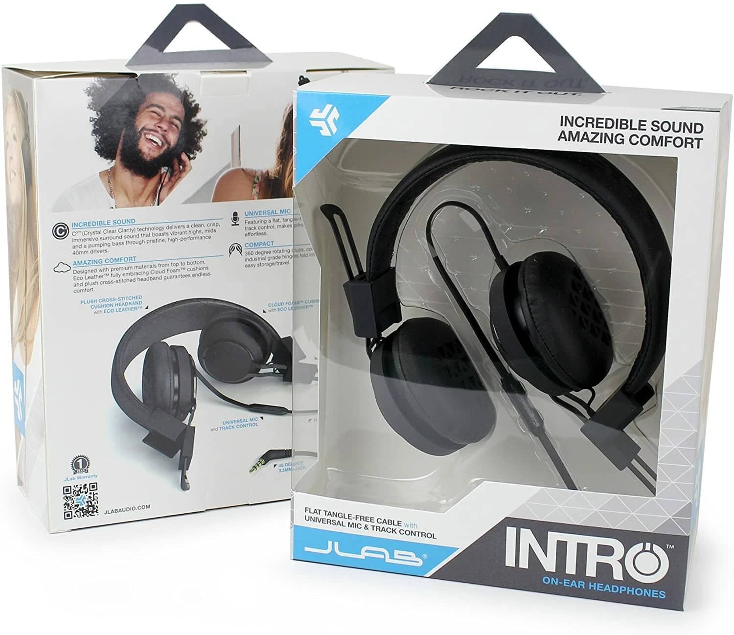 JLab INTRO Headphones & Earbuds Black New