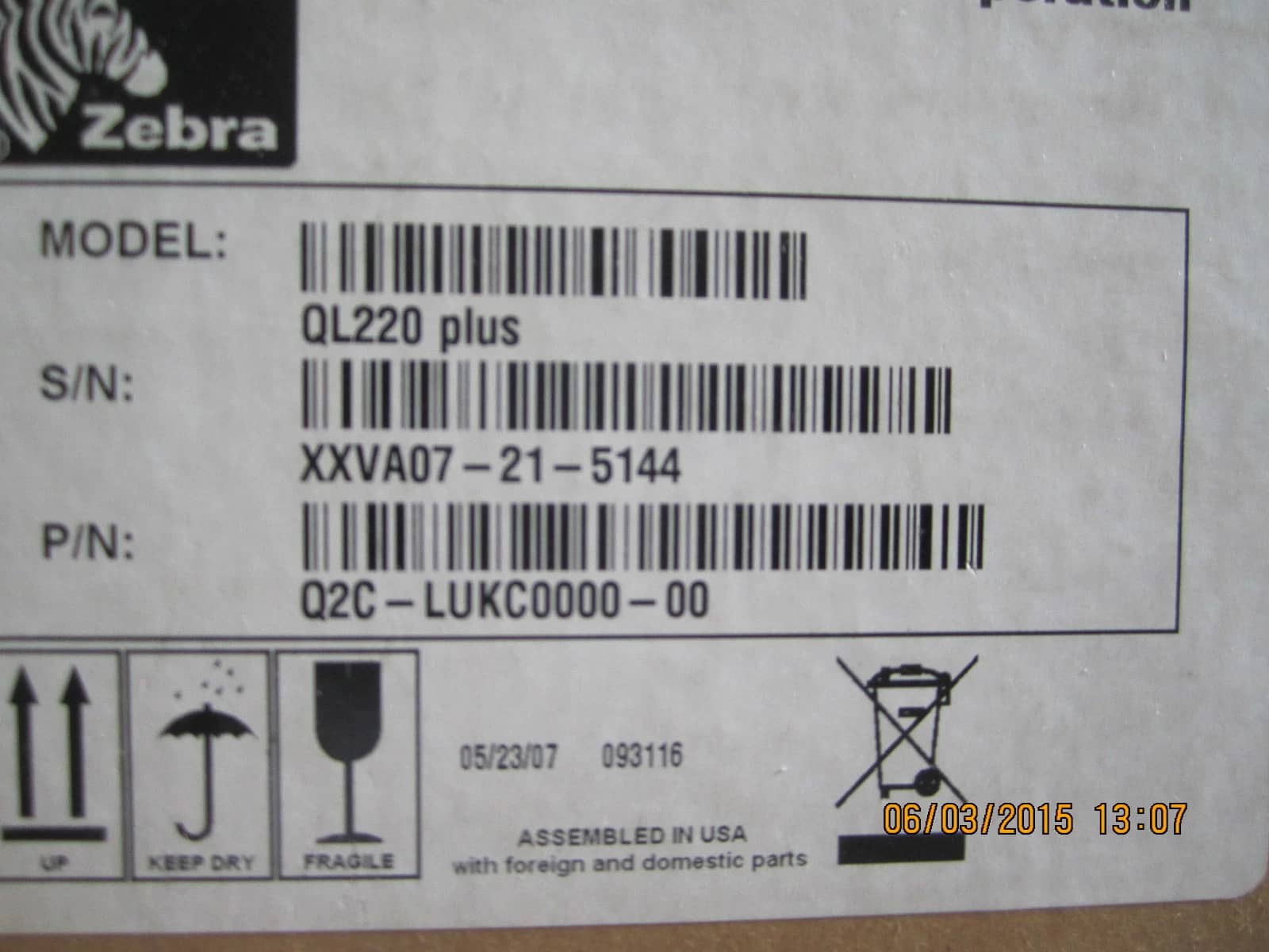 Zebra ql220 plus q2c Printers New