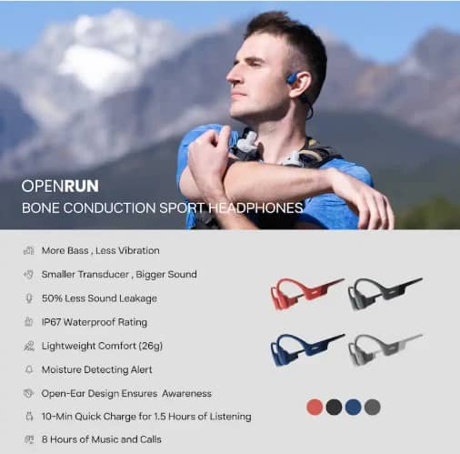 Shokz OpenRun Mini S803 Headphones & Earbuds Black Open-Box Excellent