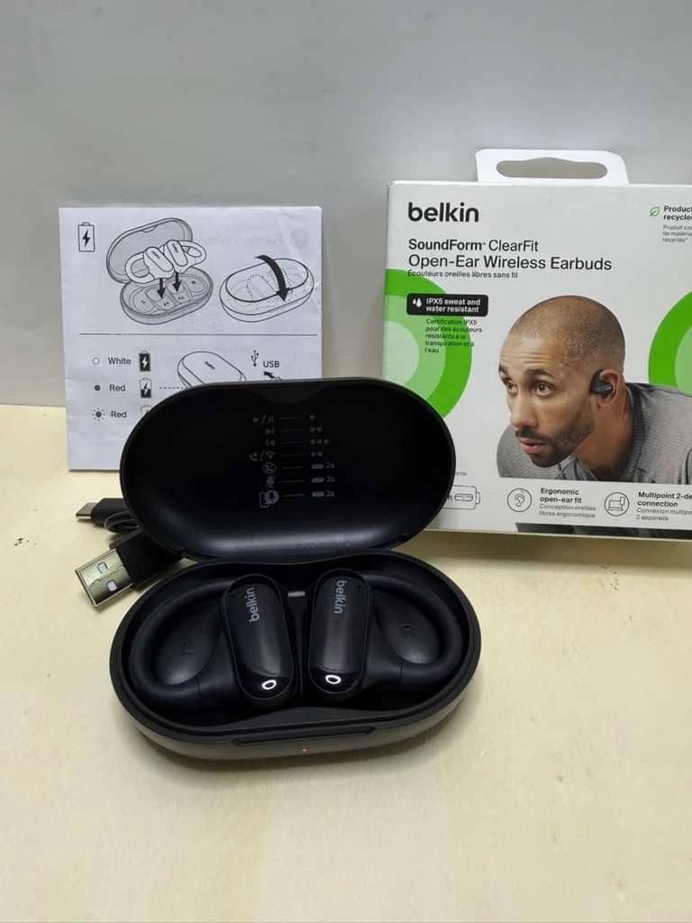 Belkin SoundForm ClearFit Headphones & Earbuds Black New