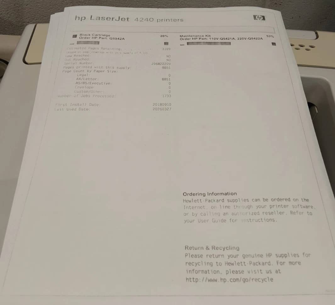 HP 4240n Printers Used - Good