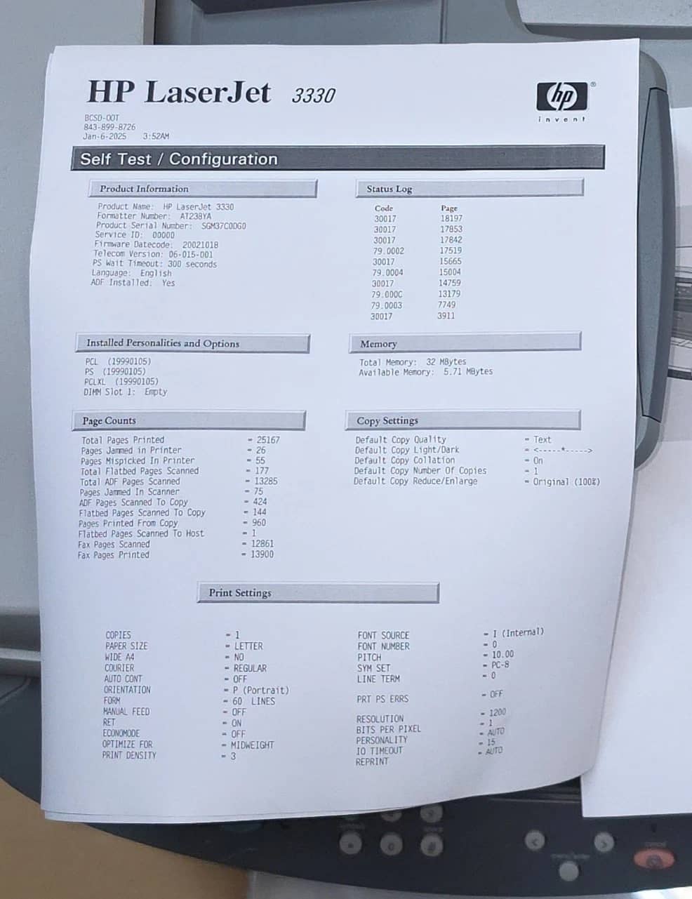 HP LaserJet 3330 Printers Used - Good