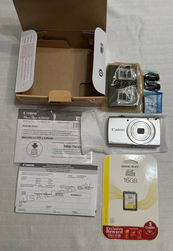 Canon PowerShot A2500 Digital Cameras Red New Body Only