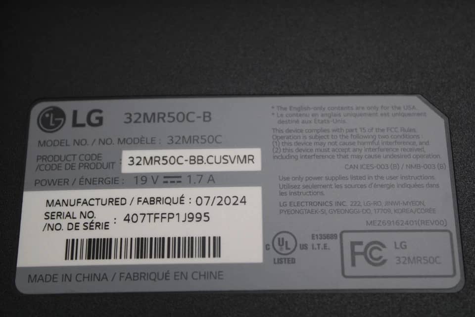 LG 32MR50C Monitors