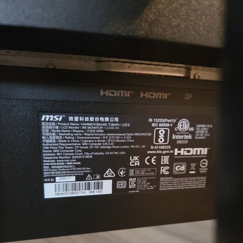 MSI MAG342CQR Monitors