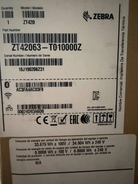 Zebra ZT42063-T010000Z Printers New