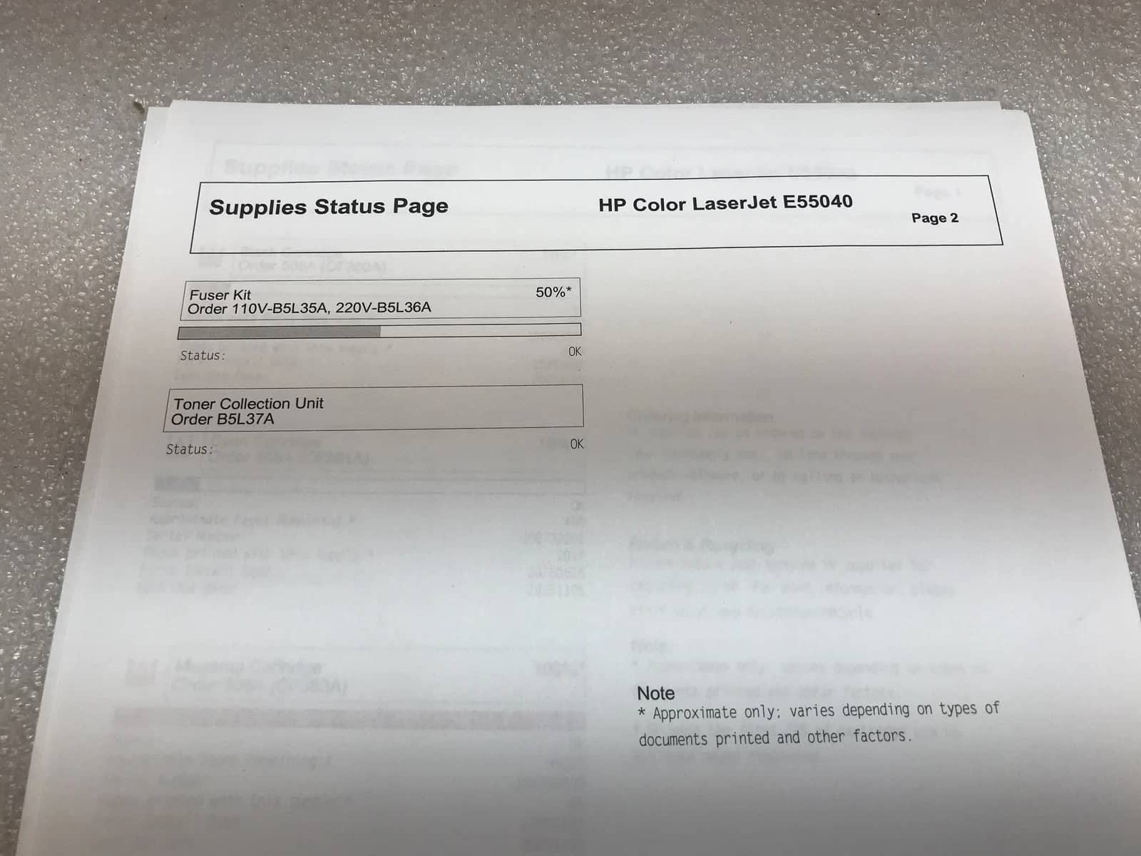 HP Color Laser Jet Enterprise E55040 Printers Used - Good