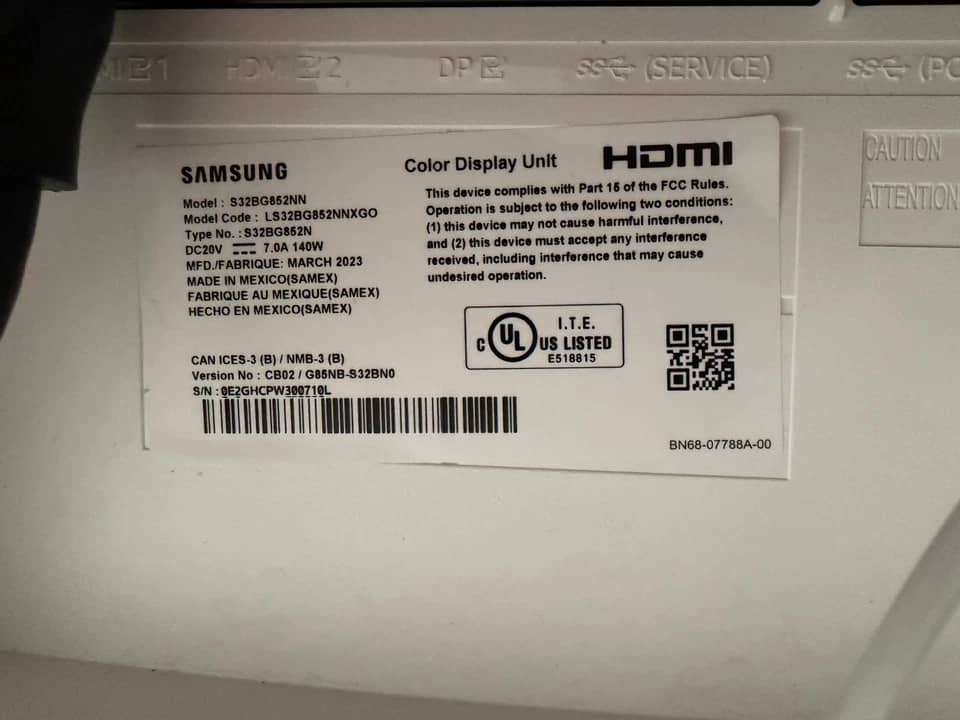 Samsung LS32BG852NNXGOR Monitors