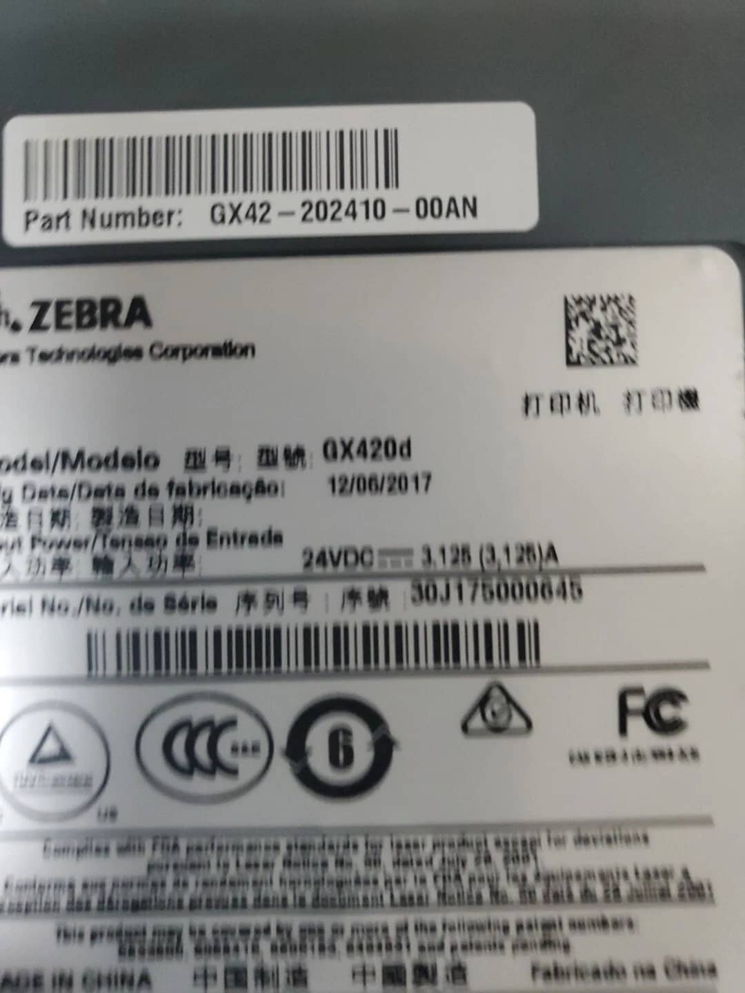 Zebra GX430t-LAN Printers Used - Good