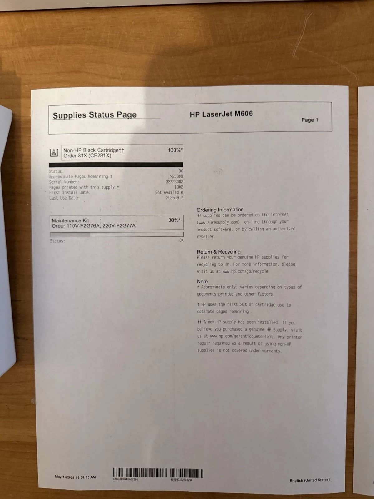 HP LaserJet Enterprise M606 Printers Used - Good