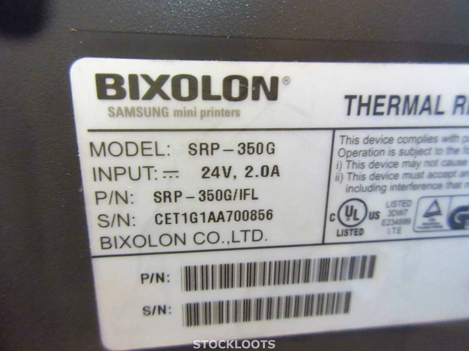 Bixolon SRP-350G Printers Used - Good