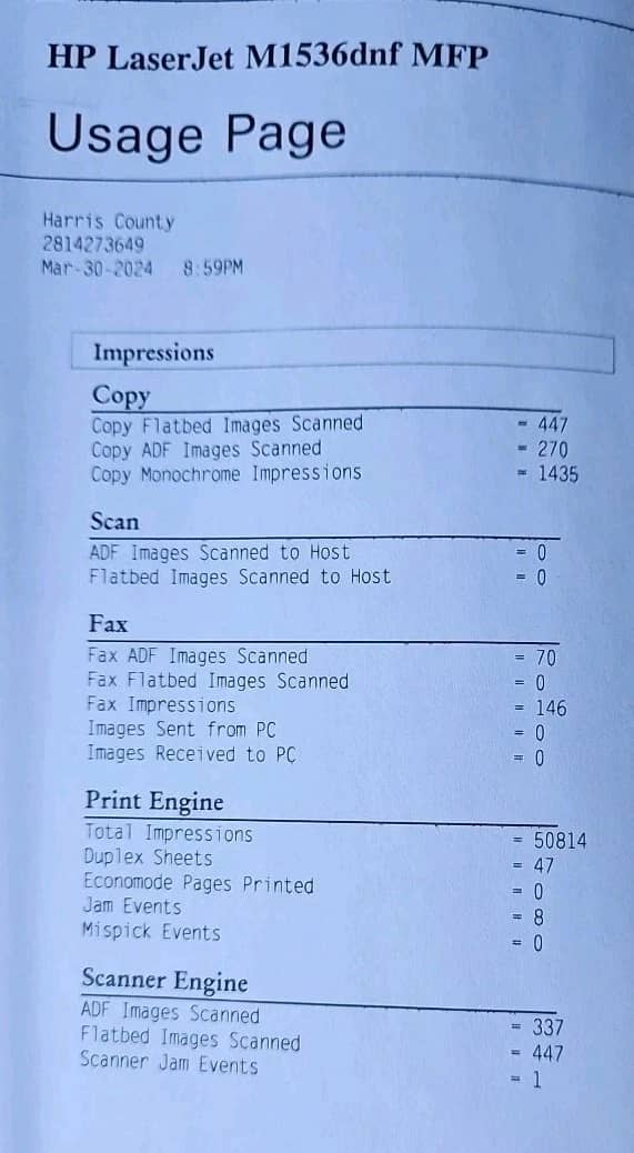 HP 1536dnf Printers Used - Good