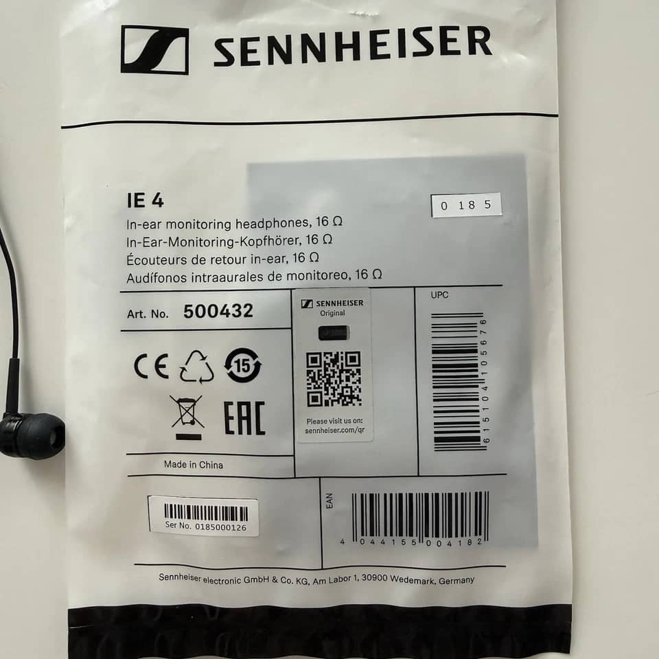 Sennheiser IE 4 Headphones & Earbuds Black New