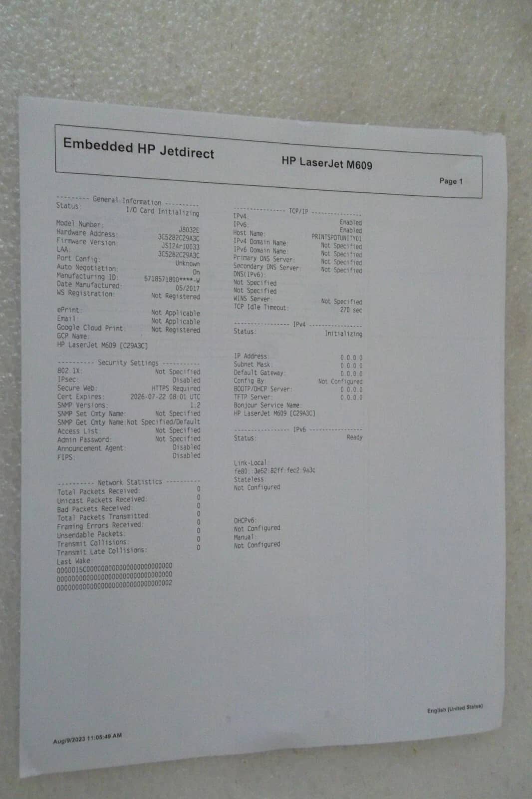 HP M609, M609dn Printers Used - Good