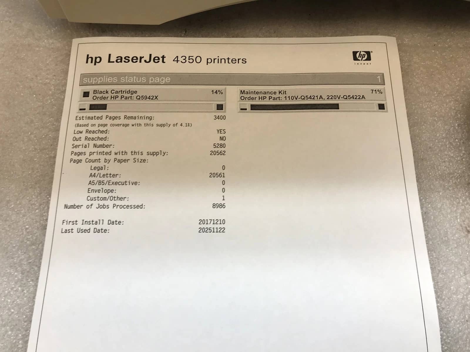 HP Laserjet 4350n Printers Refurbished - Excellent