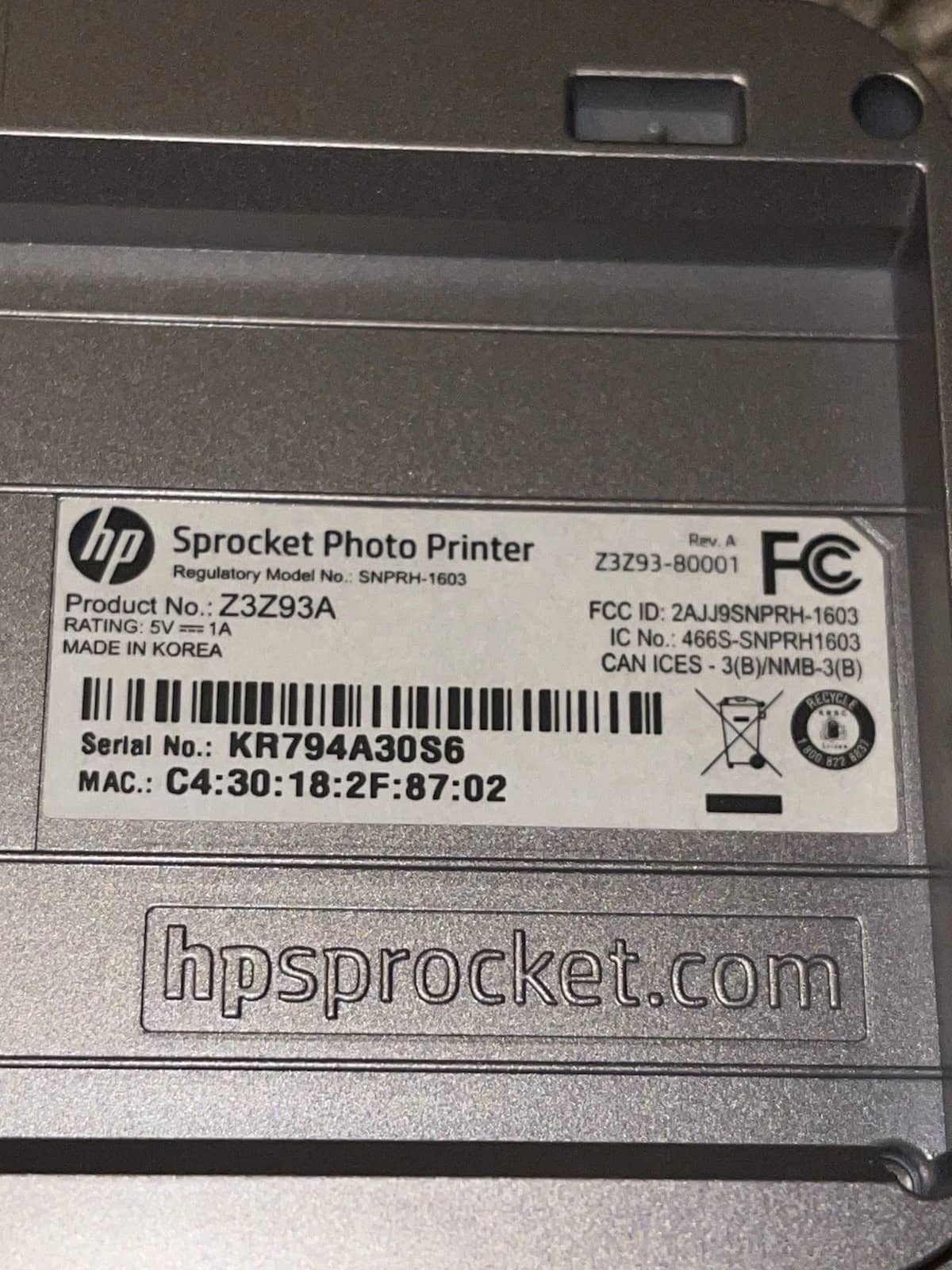 HP SNPRH-1603 Printers Used - Good