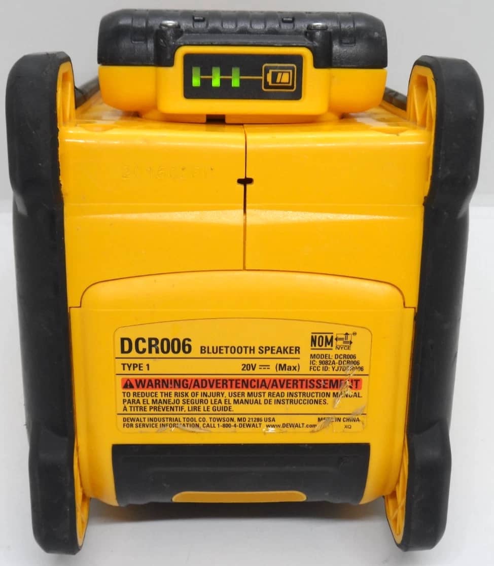 DEWALT DCR006 Portable Bluetooth Speakers Yellow Refurbished - Excellent