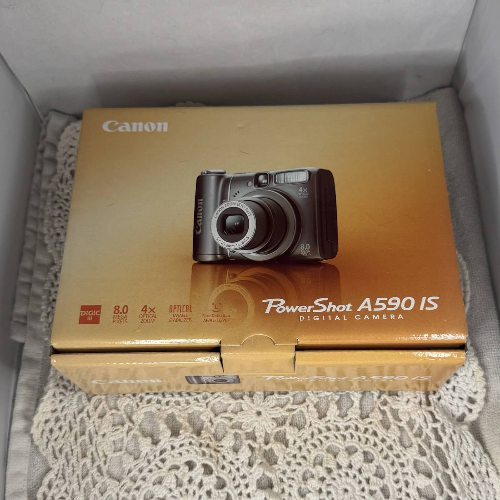 Canon PowerShot A590 IS Digital Cameras Gray Open-Box Excellent Body Only