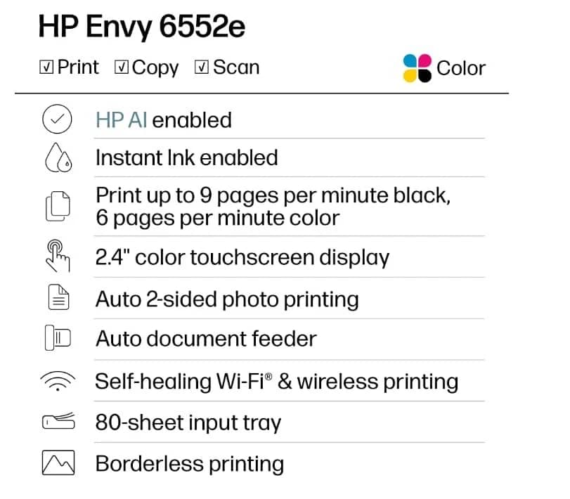 HP envy 6552e Printers New