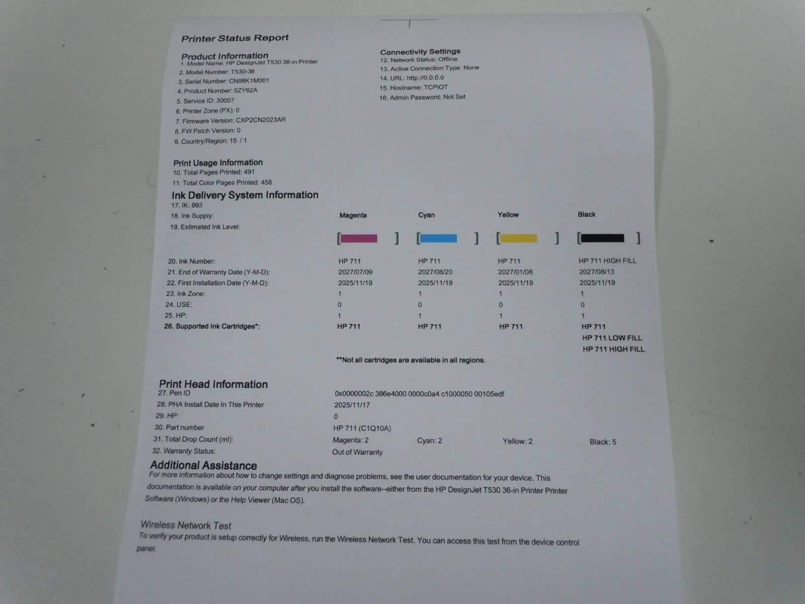 HP T530 Printers Used - Good