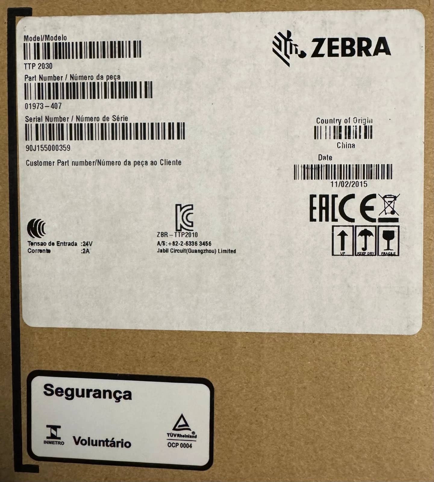 Zebra TTP 2030 Printers For parts or not working