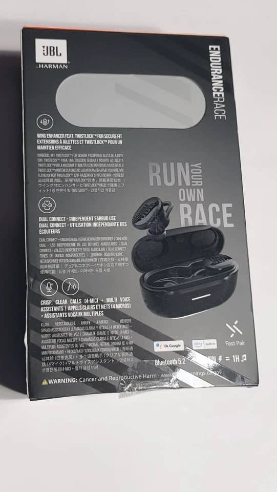 JBL ENDURANCE RACE Headphones & Earbuds Black New