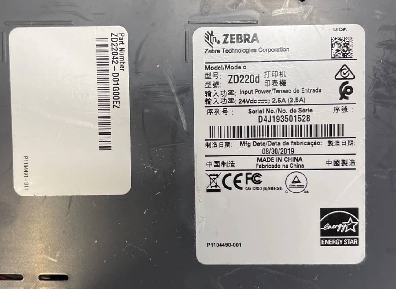 Zebra ZD220 Printers New