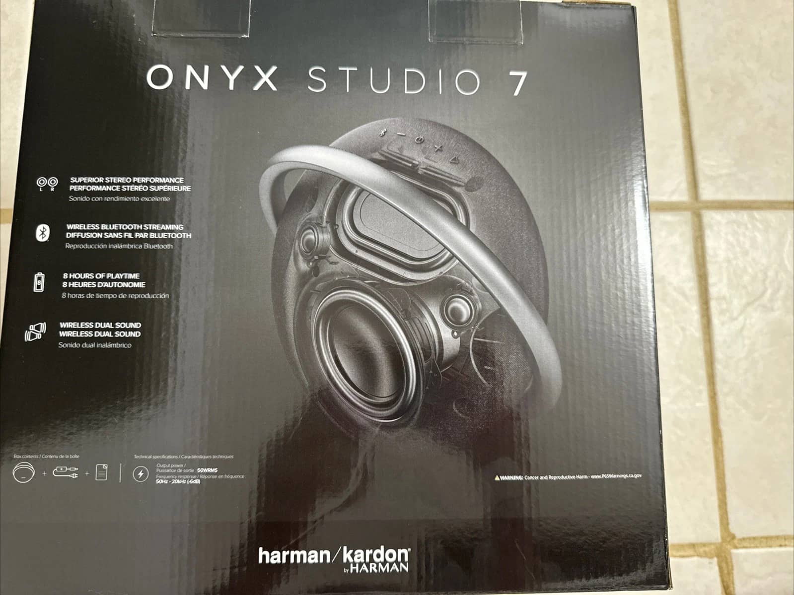 Harman Kardon Onyx Studio 7 Portable Bluetooth Speakers Gray New