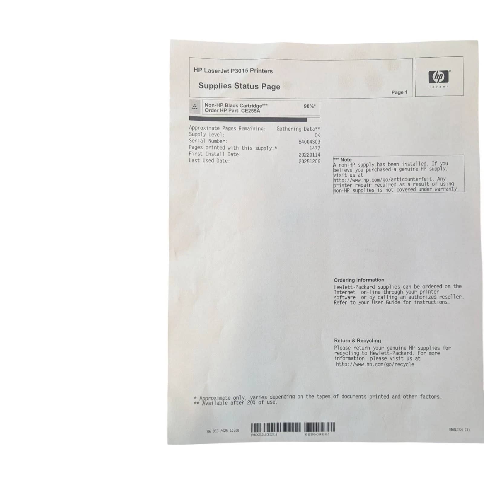HP p3015 Printers Refurbished - Excellent