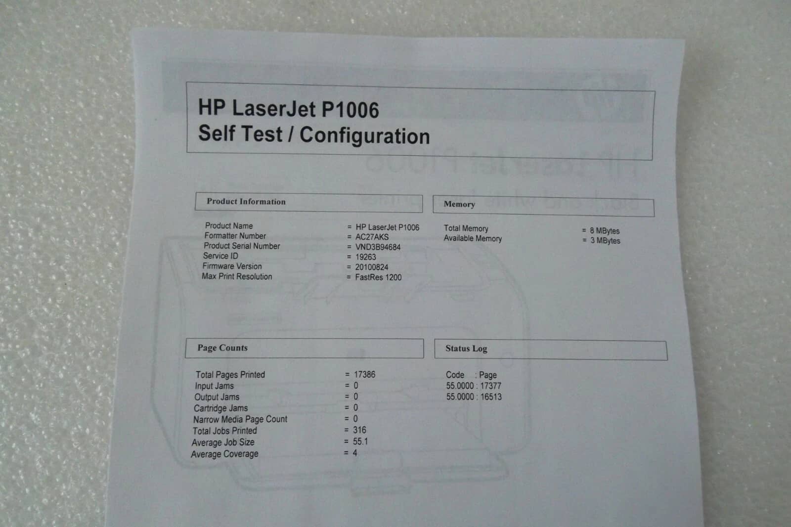 HP Laserjet Pro P1006 Printers Used - Good