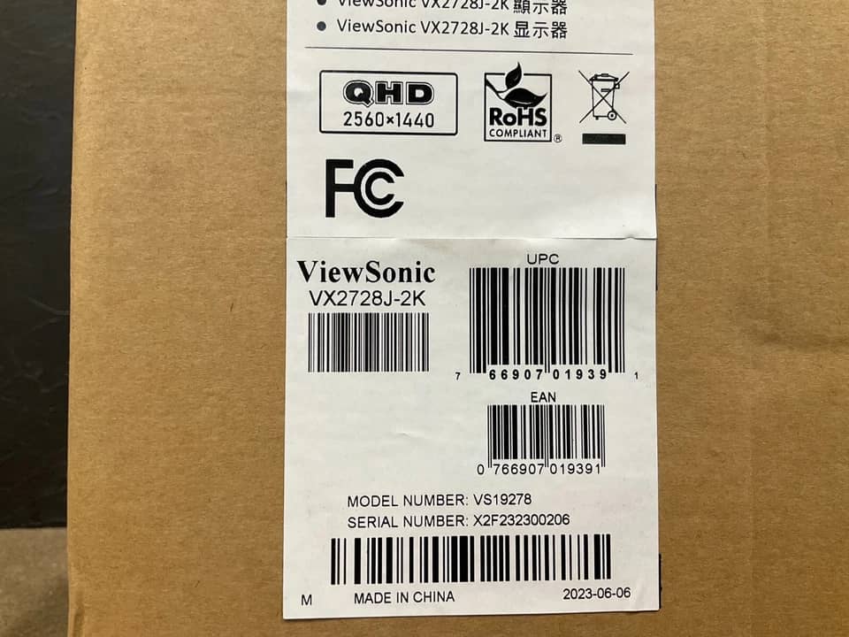 ViewSonic OMNI VX2728J-2K Monitors