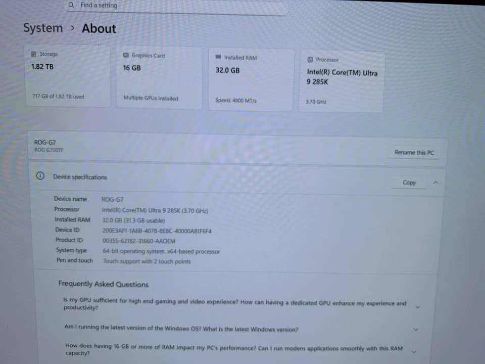 ASUS ROG Strix G700TF Computers