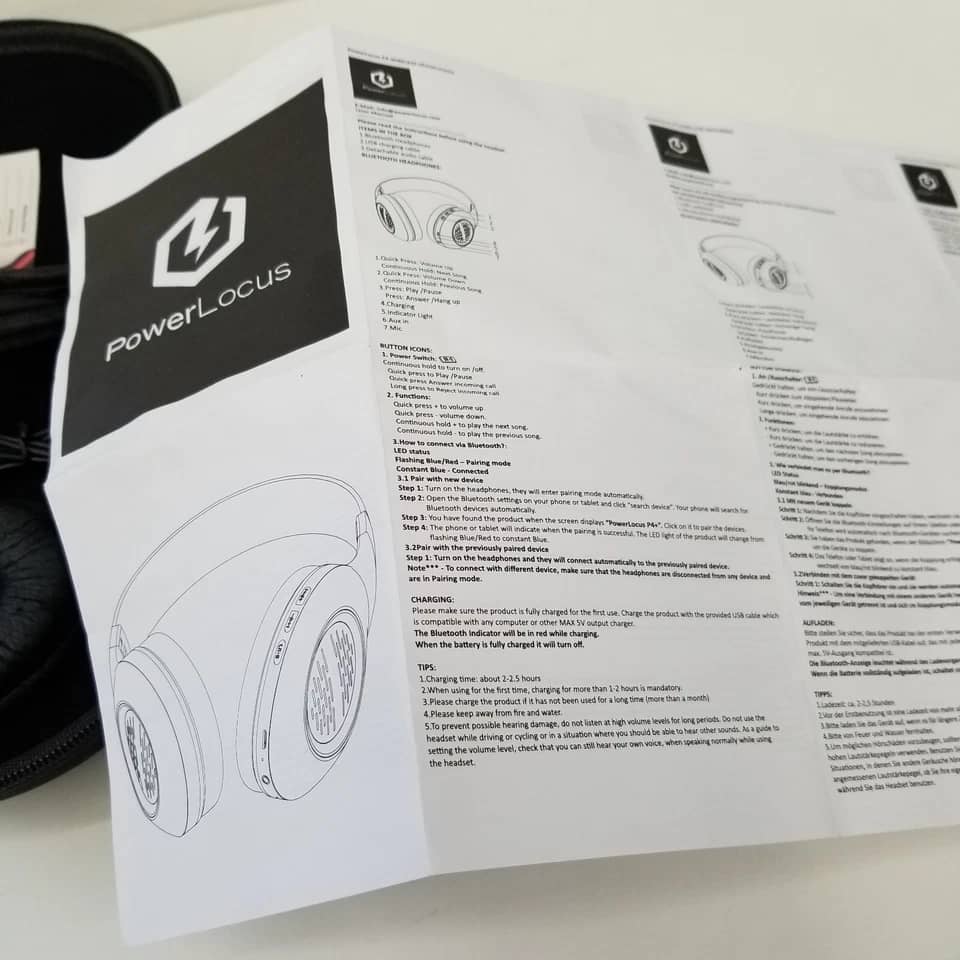 PowerLocus P4 Headphones & Earbuds Black New