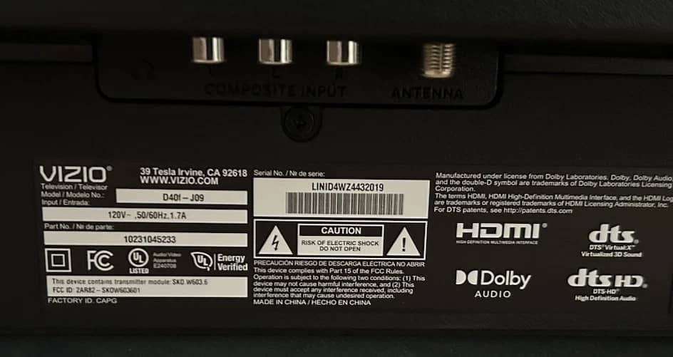 VIZIO D40f-J09 TVs