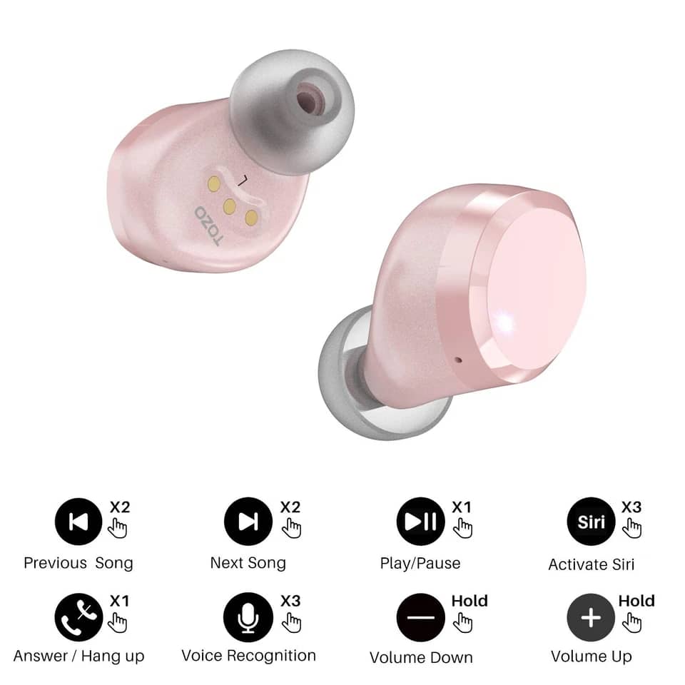 TOZO T12 Headphones & Earbuds Champagne New