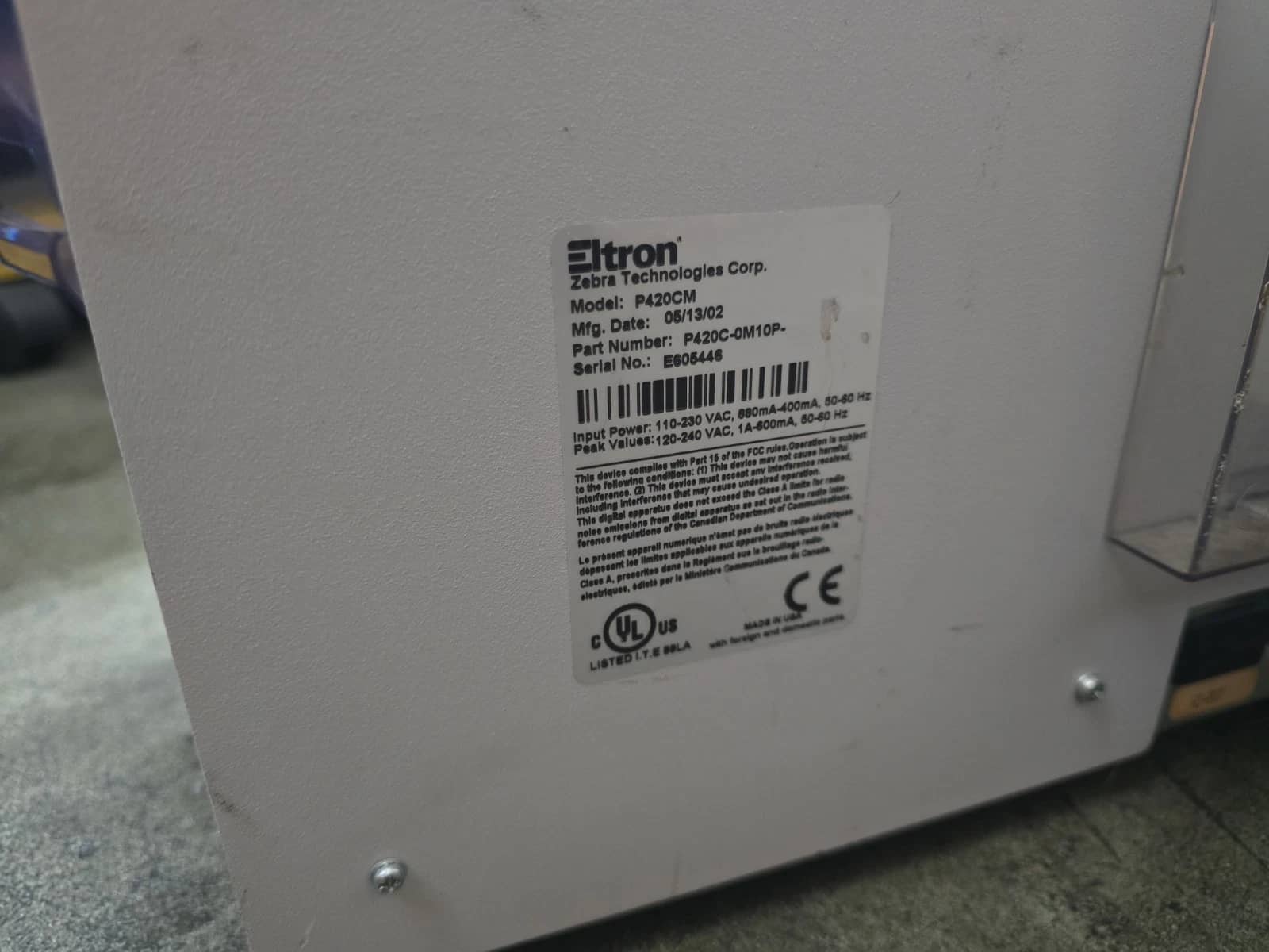 Zebra P420CM Printers Used - Good