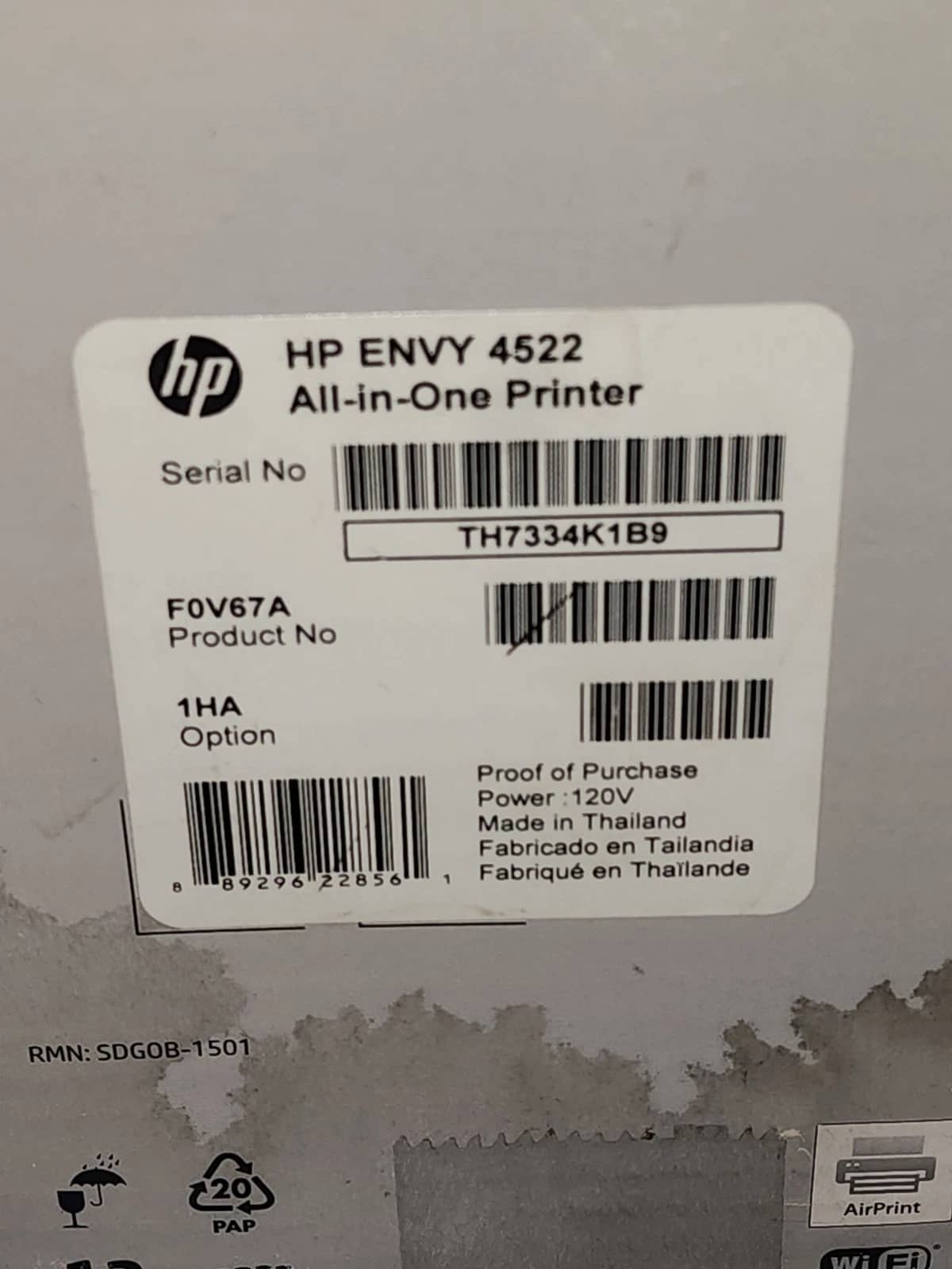 HP Envy 4522 Printers Used - Good