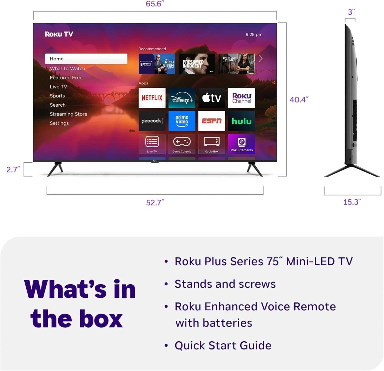 Roku Plus Series TVs 55 inch New
