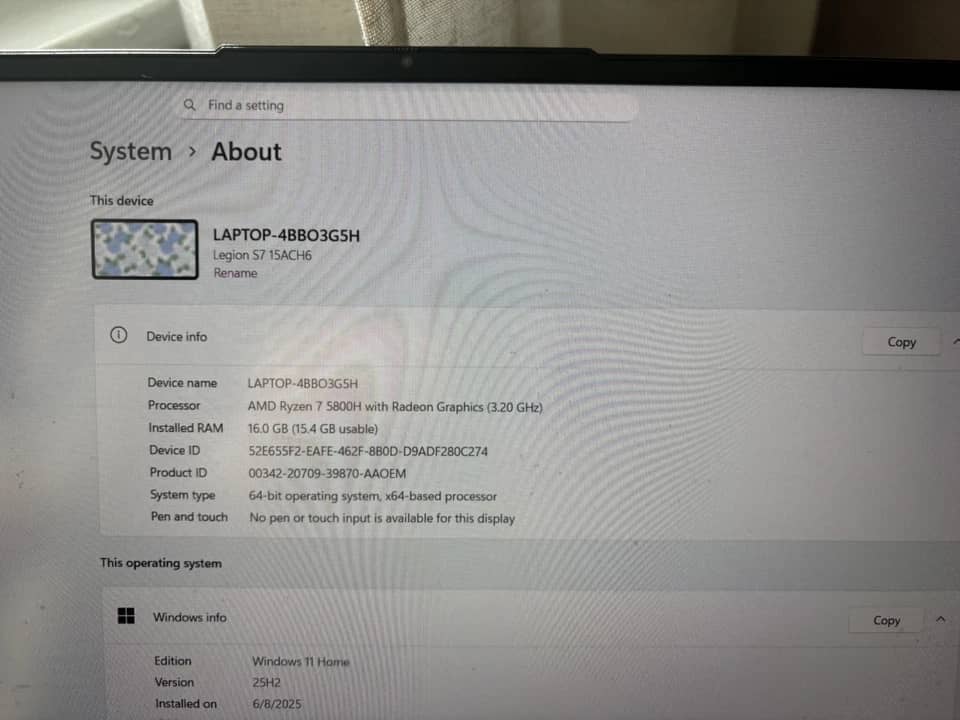 Lenovo Legion S7 Computers