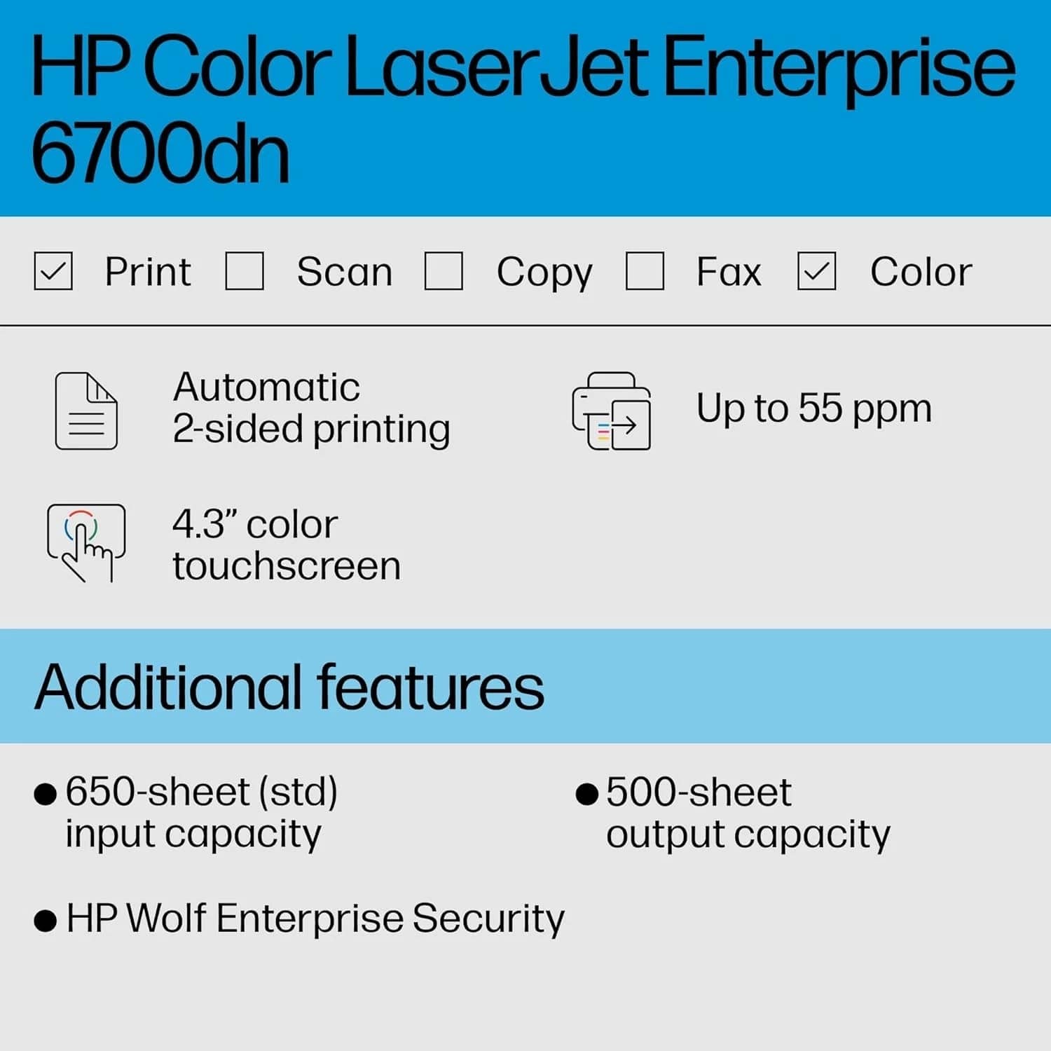 HP LaserJet 6700dn Printers New