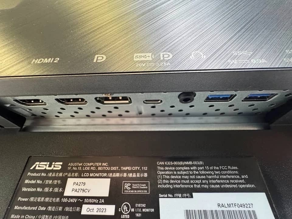 ASUS PA279CV Monitors