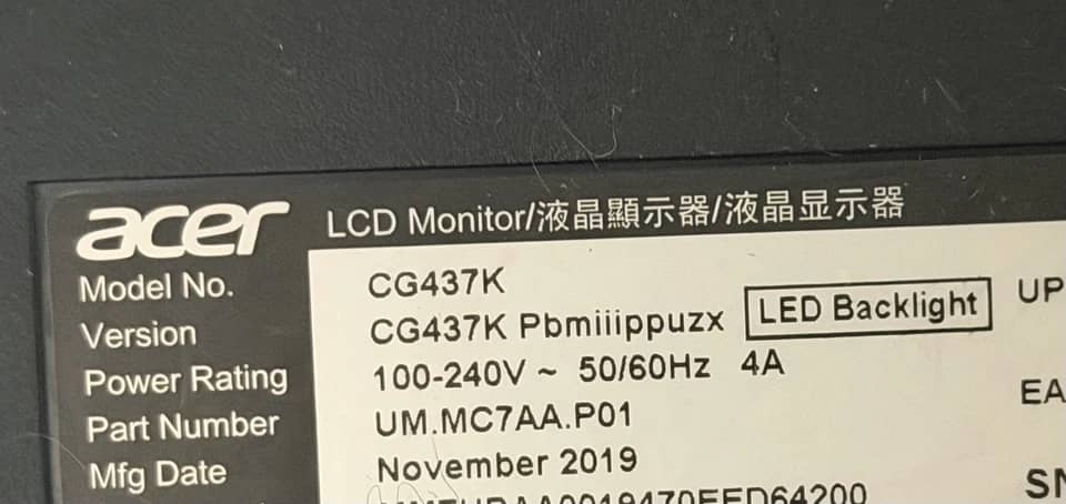 Acer CG437K Monitors