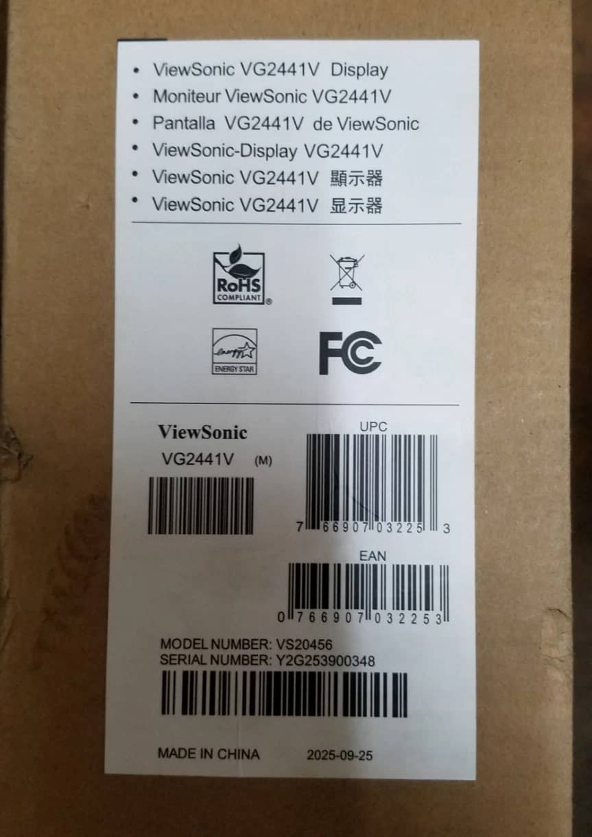 ViewSonic VG2441V Monitors New