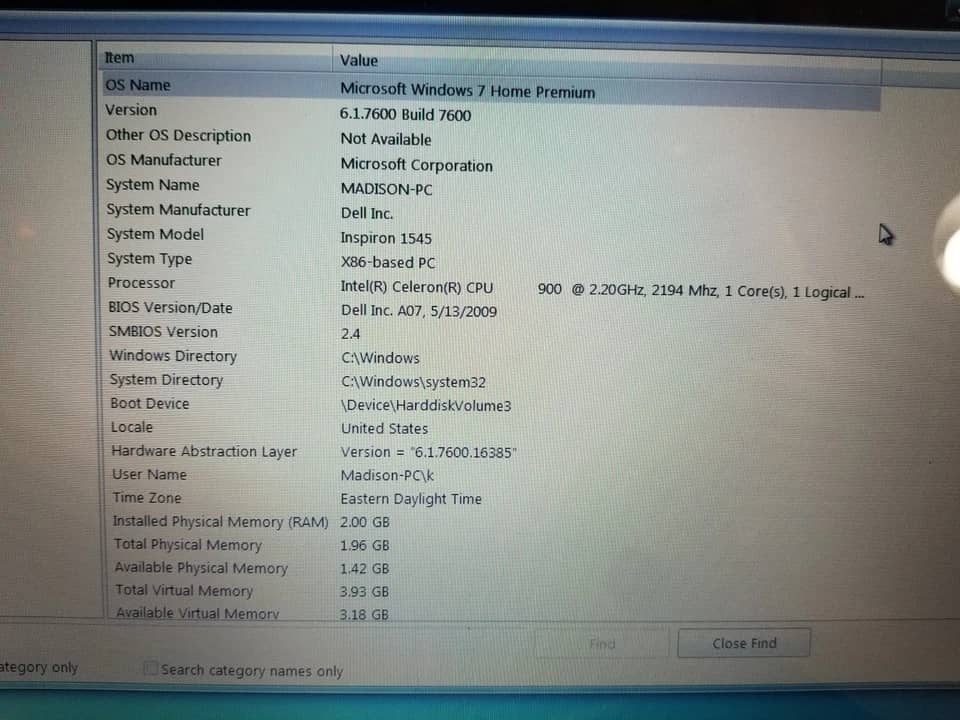 Dell Inspiron 1545 Computers