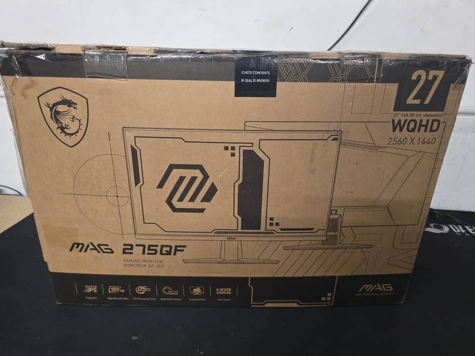 MSI MAG275QF Monitors Black 27" 2560x1440 180Hz New