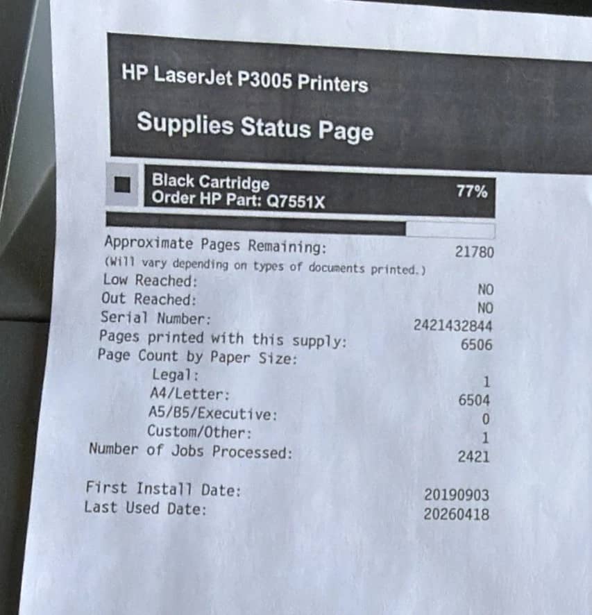 HP P3005 Printers Refurbished - Excellent