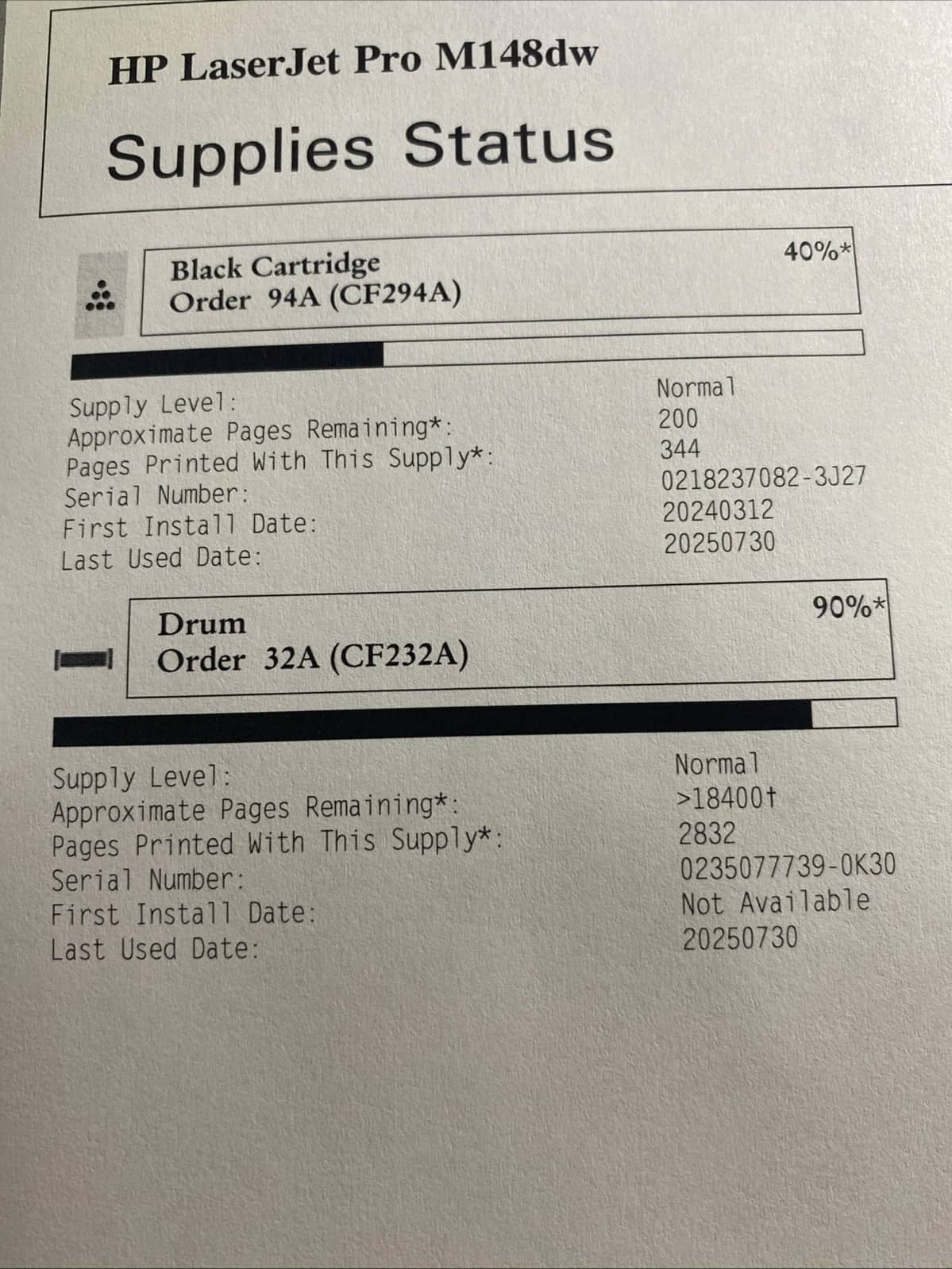 HP MFP (M148dw) Printers Used - Good