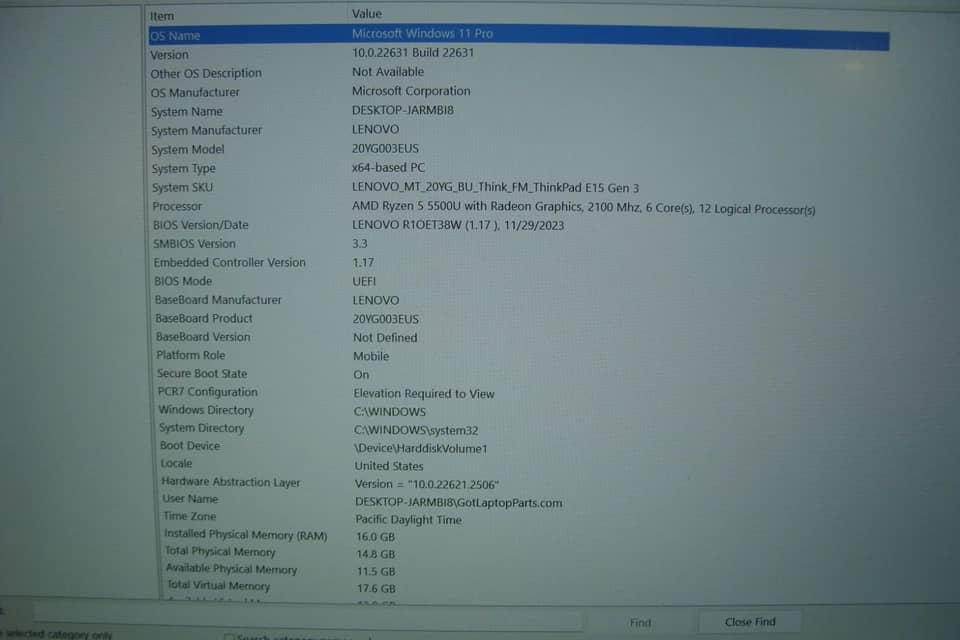 Lenovo ThinkPad E15 Gen 3 Computers